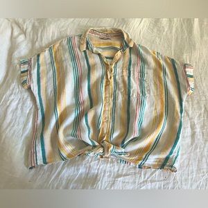 Linen striped button down blouse by Madewell | Women’s size M